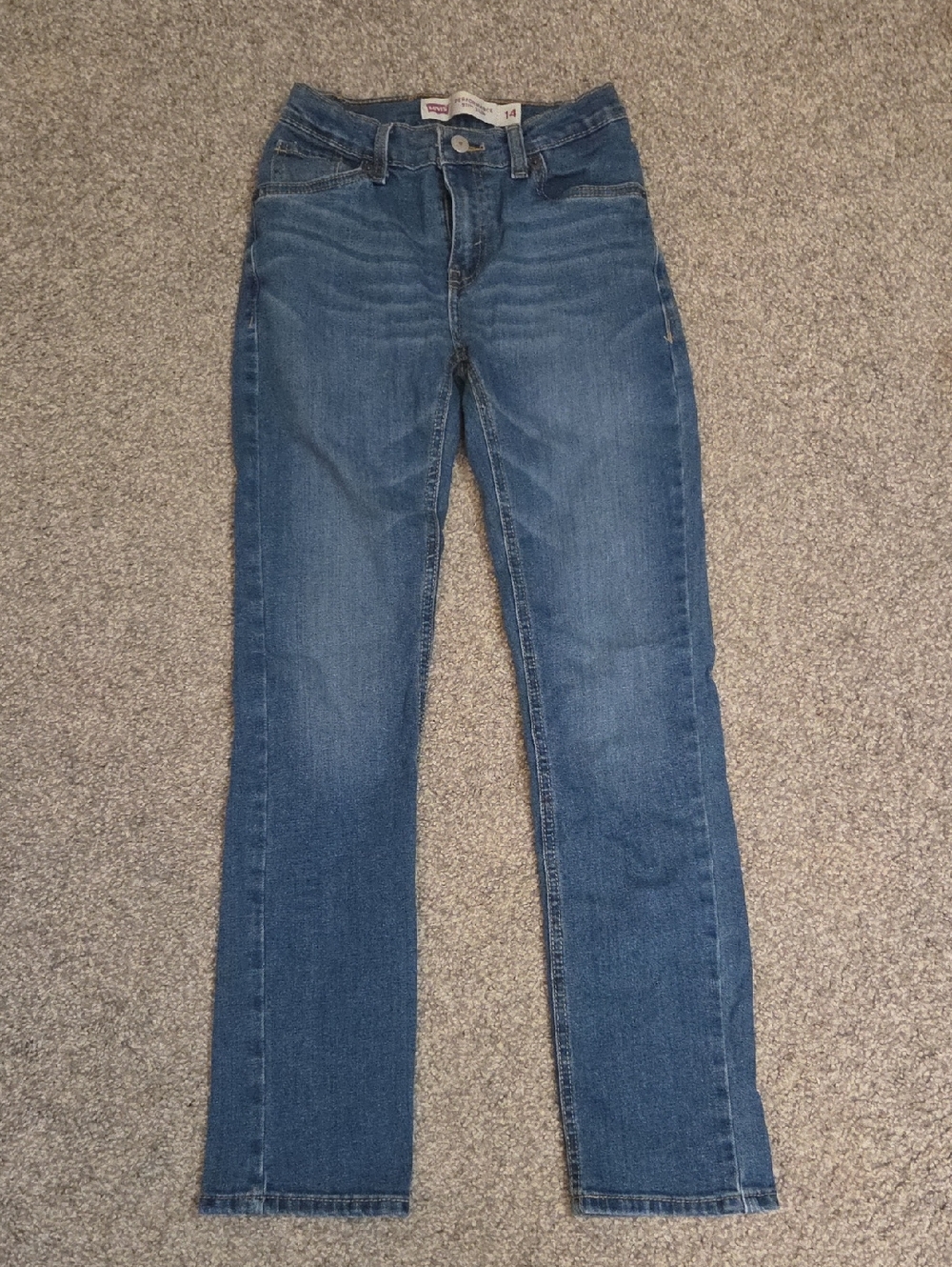 Levi's Youth Size 14 Slim Fit Blue Stretch Denim Jeans 27w29L NWOT